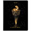 Тетрадь А5, 48 л., BRAUBERG, скоба, клетка, матовая ламинация, фольга, "Black&Gold" (микс в спайке), 404370