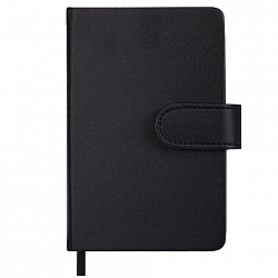 Скетчбук, белая бумага 140 г/м2 90х140 мм, 80 л., КОЖЗАМ, застежка, BRAUBERG ART CLASSIC, черный, 116459