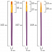 Кисти набор 10 шт., синтетика, фиолетовые, № 2/0-8 (Круглые; Овальные; Плоские; Лайнеры), WBZ (ВБЗ), 201086