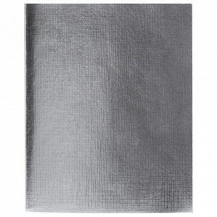 Тетрадь бумвинил А5 48 л., скоба, офсет №1, клетка, с полями, СЕРЕБРО, "Metallic", HATBER, 058960, 48Т5бвВ1