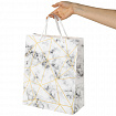Пакет подарочный (1 штука) 26x13x33 см, ЗОЛОТАЯ СКАЗКА "Golden Marble", тиснение фольгой, 608251