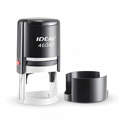 Оснастка для печатей оттиск D=42 мм, синий, TRODAT IDEAL 46042 P2, корпус черный, с крышкой, подушка, 125308