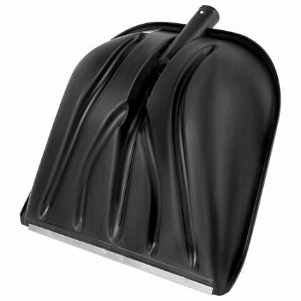 Лопата снеговая 40х39 см БЕЗ ЧЕРЕНКА "КУПЕЦ" с планкой, прочная, применяется для зерна, керамзита, щебня, ГРАНДМАСТЕР, 700336