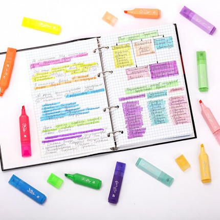 Набор текстовыделителей мини, 12 ЦВЕТОВ, BRAUBERG "ULTRA", 6 неоновых цветов + 6 пастельных цветов, линия 1-5 мм, 152538