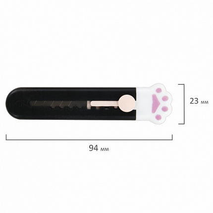 Нож канцелярский "Лапки", Cat Paw, 9 мм, автофиксатор, BRAUBERG HOBBY, в дисплее, 238346