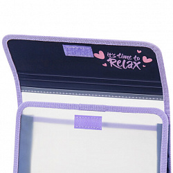 Папка для тетрадей ЮНЛАНДИЯ А5, пластик, 2 отделения, клапан на липучке, "Bored cat", 272189