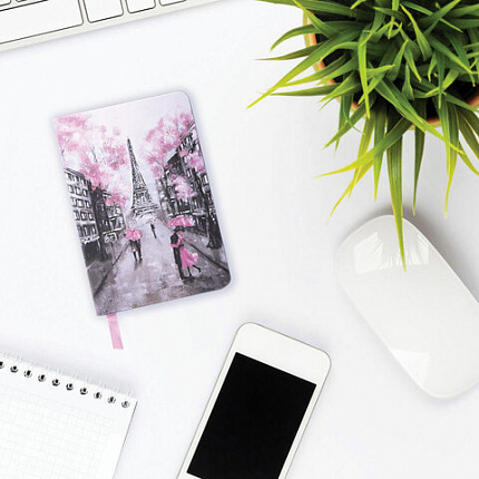 Блокнот МАЛЫЙ ФОРМАТ (100х150 мм) А6, BRAUBERG VISTA "Paris", под кожу, гибкий, 80 л., 112090