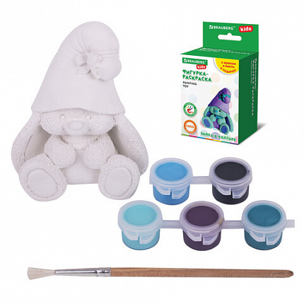ФИГУРКА ИЗ ГИПСА с красками и кистью для росписи, ассорти, BRAUBERG KIDS, 665203