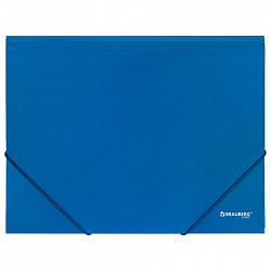 Папка на резинках А4 BRAUBERG UNIVERSAL, синяя, до 300 листов, 0,5 мм, 273037