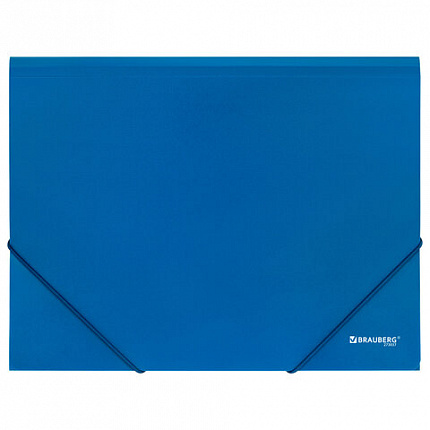 Папка на резинках А4 BRAUBERG UNIVERSAL, синяя, до 300 листов, 0,5 мм, 273037