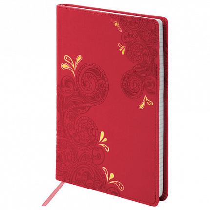 Блокнот А5 (148х218 мм), BRAUBERG "Orient", 128 л., кожзаменитель с тиснением, клетка, ассорти, 125236