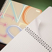 Тетрадь А5 96 л. HATBER гребень, клетка, матовая ламинация, 3D-фольга, "Notes" (микс в спайке), 090317, Тетрадь 96л Not
