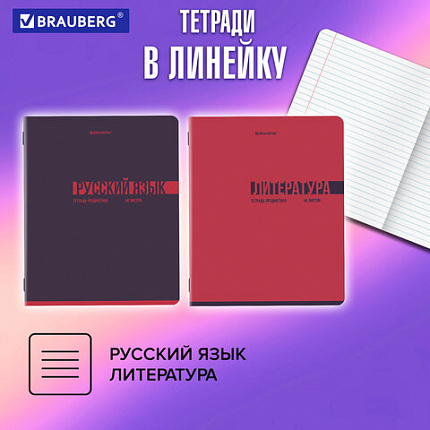 Тетради предметные, КОМПЛЕКТ 12 ПРЕДМЕТОВ, 48 л., обложка картон, BRAUBERG "VIBE", 405163