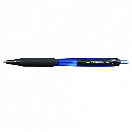 Ручка шариковая масляная автоматическая с грипом UNI (Япония) "JetStream", СИНЯЯ, узел 0,7 мм, линия письма 0,35 мм, SXN-101-07 BLUE