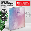 Тетрадь на кольцах А5 (175х215 мм), 240 листов, твердый картон, клетка, BRAUBERG, Cloud, 404094