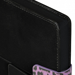 Ежедневник недатированный А5 138х213 мм, BRAUBERG "Safari", под кожу, магнит, 160 л., Leopard, фиолетовый, 116593