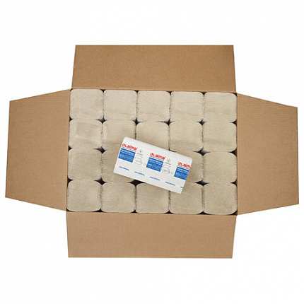 Полотенца бум. 250шт, LAIMA (H3) UNIVERSAL, 1-слойные, натуральный цвет, КОМПЛЕКТ 20 пачек, 21х21,6, V-сложение, 129538