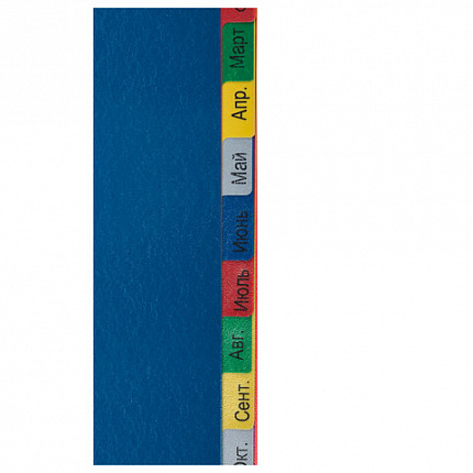 Разделитель пластиковый широкий BRAUBERG, А4+, 12 листов, Январь-Декабрь, оглавление, цветной, 225625