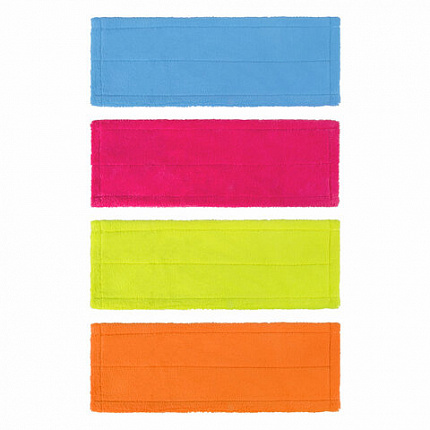 Насадка МОП плоская КОМПЛЕКТ 4 шт., УНИВЕРСАЛЬНАЯ для швабр 38-42 см (ТИП К), микрофибра, LAIMA, 607459