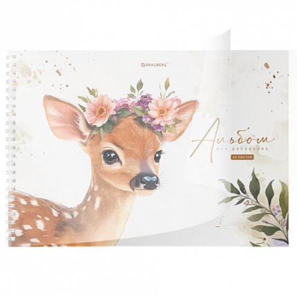 Альбом для рисования, пластиковая обложка, А4 40л., гребень, BRAUBERG, 210х297мм, АССОРТИ-1 (8 видов), 107682