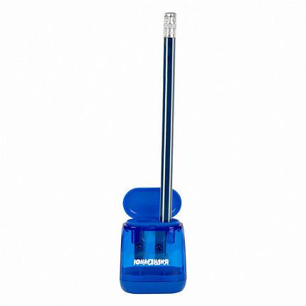 Точилка с контейнером для простых и утолщенных карандашей ЮНЛАНДИЯ "СУНДУЧОК", 2 отверстия, 272506