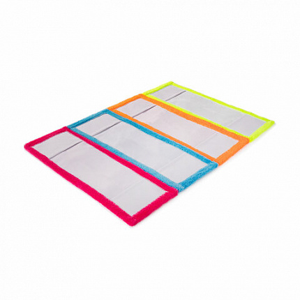 Насадка МОП плоская КОМПЛЕКТ 4 шт., УНИВЕРСАЛЬНАЯ для швабр 38-42 см (ТИП К), микрофибра, LAIMA, 607459