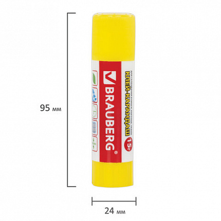 Клей-карандаш BRAUBERG "Смайлики", 15 г, 224338