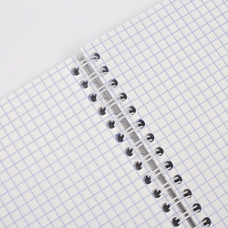 Тетрадь бумвинил, синий, А4 (большой формат), 96 л., гребень, офсет №1, белая бумага, клетка, STAFF, 403406