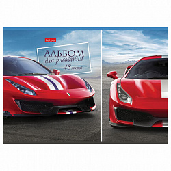 Альбом для рисования А4 48 л., скоба, обложка картон, HATBER, 205х290 мм, Ассорти, 062541, 48А4В