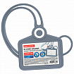 Бейдж горизонтальный для пропуска и ID-карт, СИЛИКОНОВЫЙ, 54х85 мм, шнурок 42 см, серый, BRAUBERG, 238909
