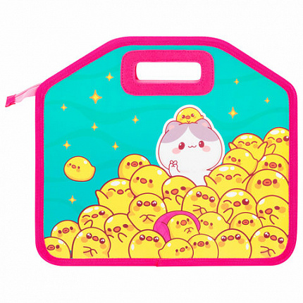 Папка-сумка ЮНЛАНДИЯ, 1 отделение, фетровые ручки, 34х30х11 см, "Duck tales", 273380