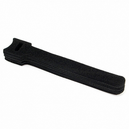 Хомуты-липучки 125x11 мм, на основе ленты Velcro, CABLEXPERT, черные (12 шт.), VT-125x11BK