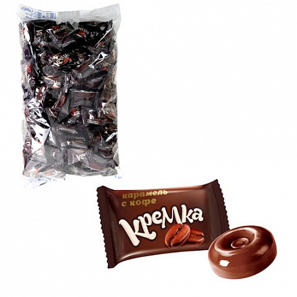 Карамель леденцовая КРЕМКА со вкусом кофе, 1 кг, РНК664