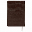 Ежедневник полудатированный А5 (138х213 мм) BRAUBERG "Alligator", под кожу, 192 л., коричневый, 124986
