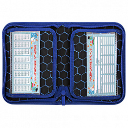 Пенал BRAUBERG, 1 отделение, 2 откидные планки, полиэстер, 21х14 см, "Burning ball", 273529