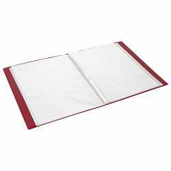 Папка 100 вкладышей BRAUBERG "Office", красная, 0.8 мм, 271334