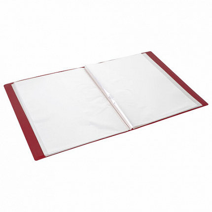 Папка 60 вкладышей BRAUBERG "Office", красная, 0,6 мм, 271329