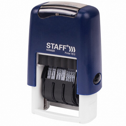Датер-мини STAFF, месяц цифрами, оттиск 22х4 мм, "Printer 7810 BANK", 237433