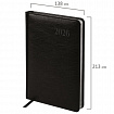 Ежедневник датированный 2026, А5, 138х213 мм, BRAUBERG "Impression", под кожу, черный, 117510