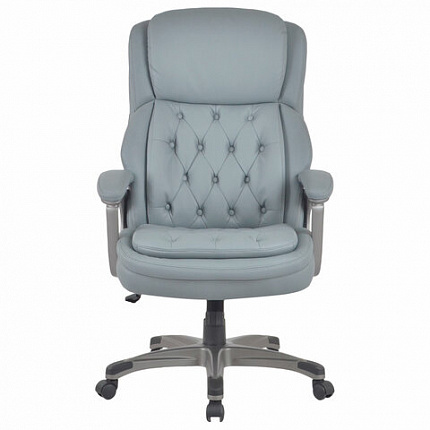 Кресло BRABIX PREMIUM "Regal EX-557", НАГРУЗКА до 150 кг, пружинный блок, экокожа, серое, 532946