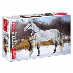 Пазл картонный 1000 элементов АССОРТИ, 10 дизайнов, 480х680 мм, HATBER