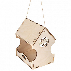 Конструктор, кормушка для птиц, сборная модель "Рябинка", 20х17х13 см, фанера, BAMBOX (БАМБОКС), 666180