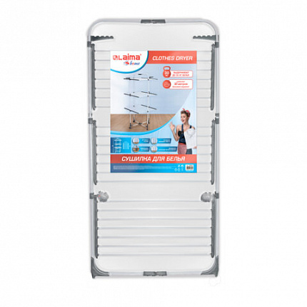 Сушилка напольная для белья раскладная, 3 уровня, 30 метров, на колесах, LAIMA HOME HIGH-RISE, 700472