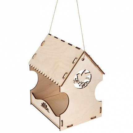 Конструктор, кормушка для птиц, сборная модель "Рябинка", 20х17х13 см, фанера, BAMBOX (БАМБОКС), 666180