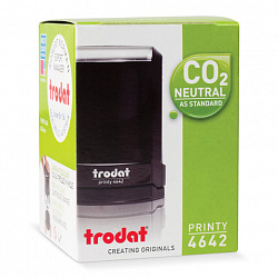 Оснастка для печатей оттиск D=42 мм, синий, TRODAT 4642 P4, корпус черный, с крышкой, подушка, 167068