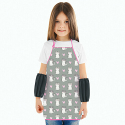 Фартук с нарукавниками для уроков труда ЮНЛАНДИЯ, регулировка по росту, 46х54 см, "Sweet whiskers", 273766