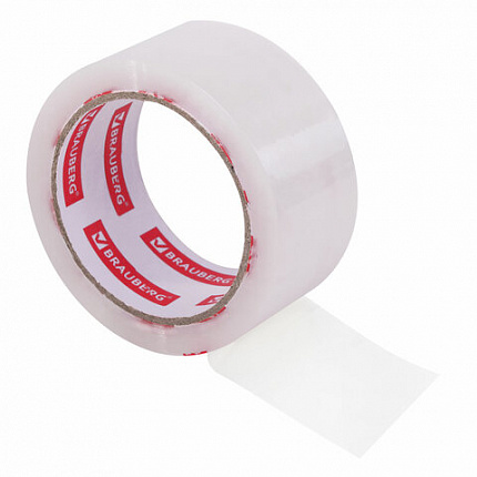 Клейкая лента упаковочная 48 мм х 66 м, прозрачная, толщина 45 микрон, BRAUBERG ORIGINAL, 440172