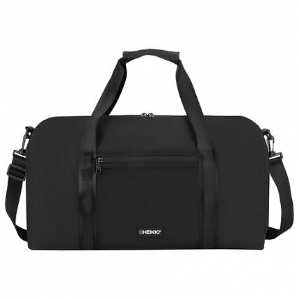Сумка спортивная HEIKKI WORKOUT (ХЕЙКИ), карман на молнии, черная, 28x51x25 см, 273916
