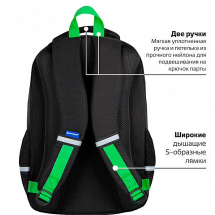 Рюкзак BRAUBERG MOTION, 2 отделения, 3 кармана, "Be cool", 41х28х17 см, 273116