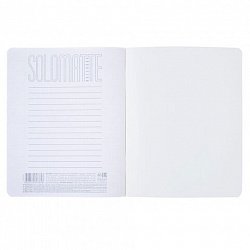 Тетрадь А5 96 л., HATBER, скоба, клетка, Soft-touch ламинация, SoloMatte "Черный бархат", 092746, 96Т5лВ1